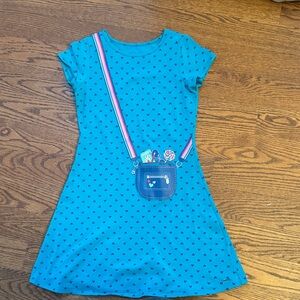 American Girl Teal Dress with Heart Pattern